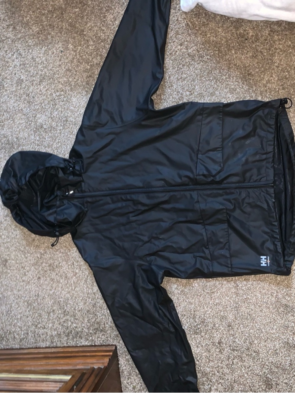 Helly Hansen Black Hooded Rain Jacket - Men's Lightweight Shell